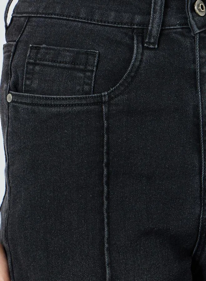 Styli Women Black High Rise Straight Leg Jeans